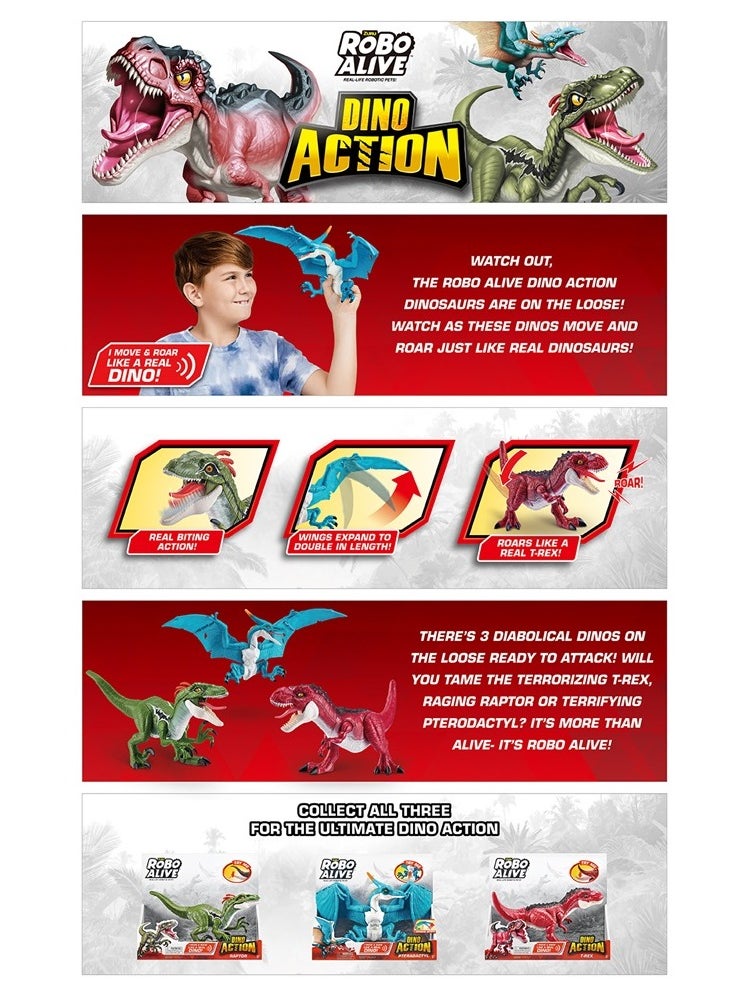 ROBO ALIVE ZURU ROBO ALIVE Dino Action S1 Raptor for Ages 3+  - Image 3