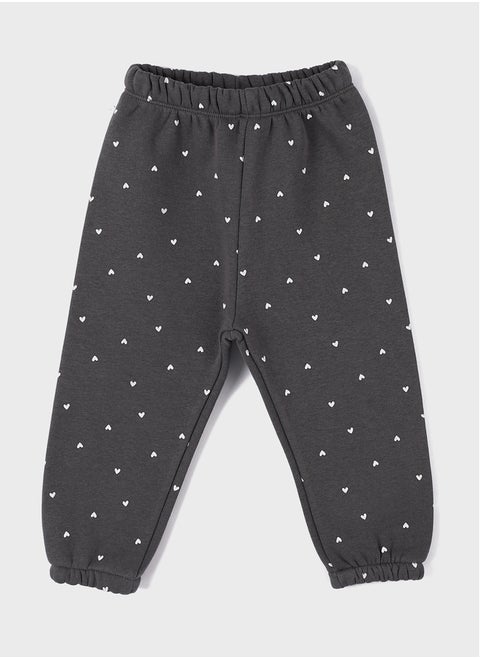 Elastic Waist Printed Baby Girl Sweatpants