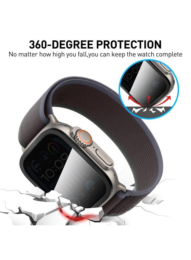 Suoman حزمة 2 لواقي شاشة الخصوصية لجهاز Apple Watch Ultra 3/2/1 49mm، [مضاد للتجسس] زجاج مقسى فائق النحافة بتغطية كاملة -أسود+أسود - Image 5