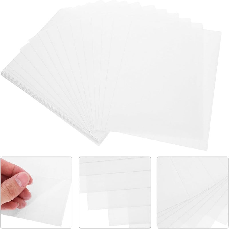 Gadpiparty 50pcs Self Adhesive Laminating Sheets No Heat Required Transparent Photo Film for Easy Photo for Use - Image 3