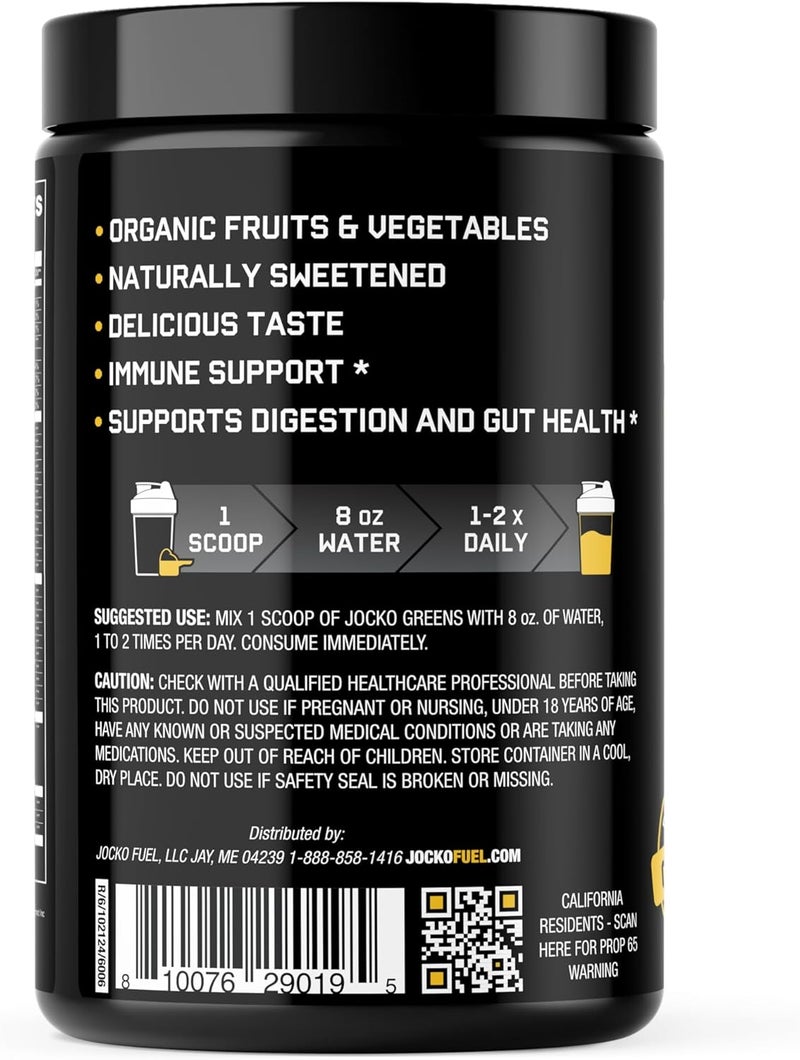 Jocko Fuel Daily Greens Powder  Premium Organic Greens Superfood Powder for Gut Health Digestion Bloating Immune Support with Spirulina Chlorella Digestive Enzymes  Probiotics  30 Servings - Image 2