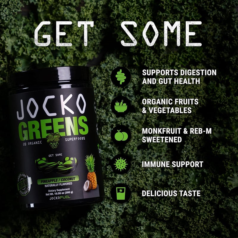 Jocko Fuel Daily Greens Powder  Premium Organic Greens Superfood Powder for Gut Health Digestion Bloating Immune Support with Spirulina Chlorella Digestive Enzymes  Probiotics  30 Servings - Image 4