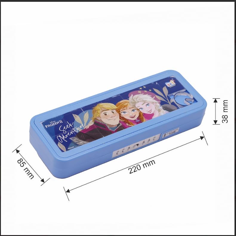 SKI Homeware Puzzle Pencil Box with Number Lock and Game, Perfect for School Children, an Ideal Gift for Kids - Frozen - Image 2