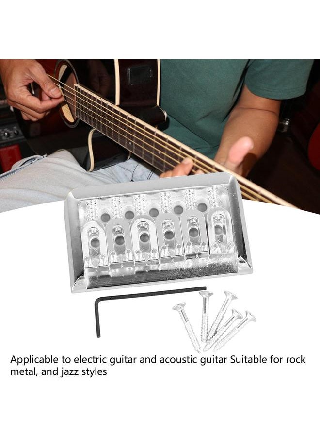 Thoraya - Fixed Hardtail Guitar Bridge U Shape Saddle Bridge Replacement Metal Electric Guitar String Bridge Silver - Image 1
