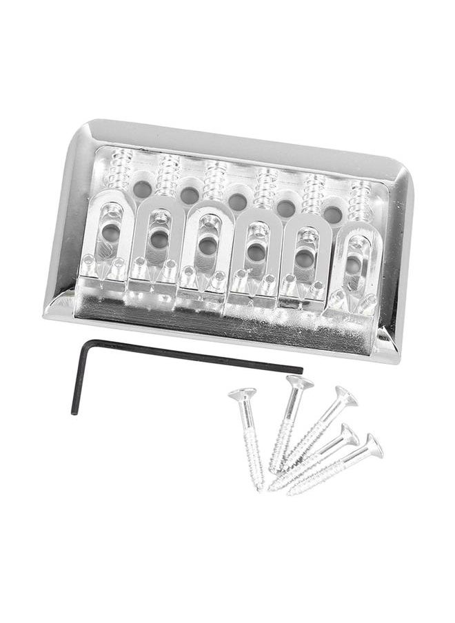 Thoraya - Fixed Hardtail Guitar Bridge U Shape Saddle Bridge Replacement Metal Electric Guitar String Bridge Silver - Image 1
