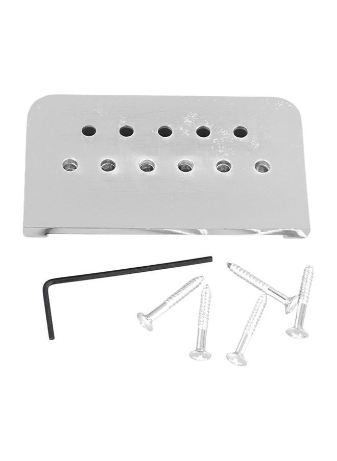 Thoraya - Fixed Hardtail Guitar Bridge U Shape Saddle Bridge Replacement Metal Electric Guitar String Bridge Silver - Image 1