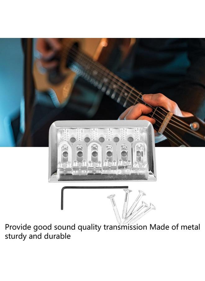 Thoraya - Fixed Hardtail Guitar Bridge U Shape Saddle Bridge Replacement Metal Electric Guitar String Bridge Silver - Image 1