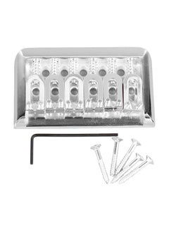 Fixed Hardtail Guitar Bridge U Shape Saddle Bridge Replacement Metal Electric Guitar String Bridge Silver