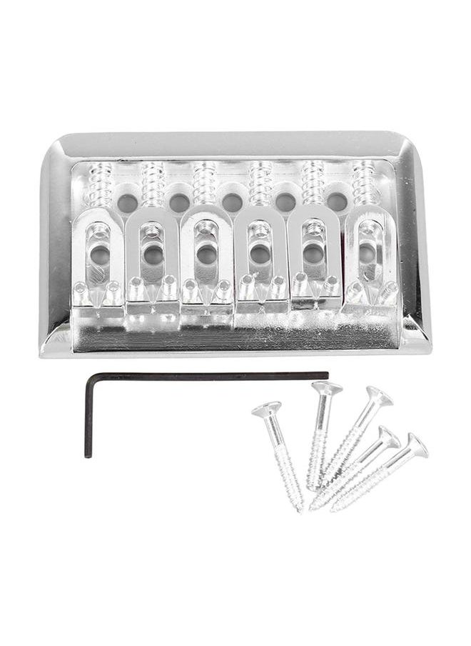 Thoraya - Fixed Hardtail Guitar Bridge U Shape Saddle Bridge Replacement Metal Electric Guitar String Bridge Silver - Image 1