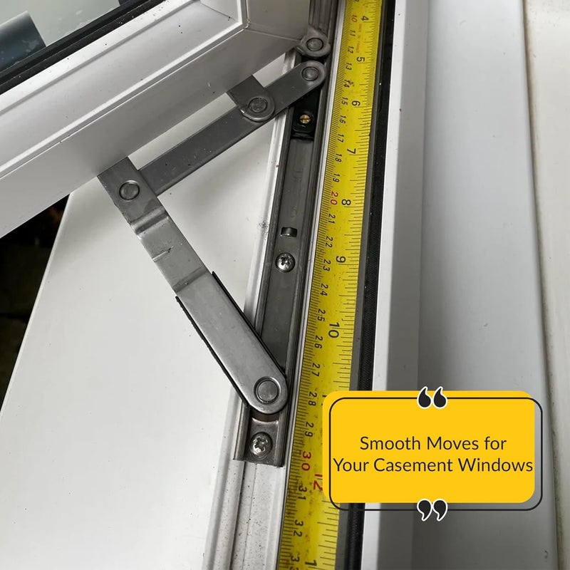 Brixwell Truth 14 Concealed Casement Hinge Lower Left Or Upper Right Type - E-Gard Finish, Arm and Rivet Material Steel,10" Track Length, 4-29/32" Arm Size, 7-11/16" Vertical Height, Window Hardware - Image 5