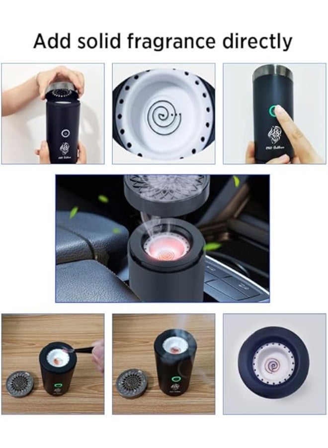 أتشز موزع عطور كهربائي مبخرة البخور بتصميم صغير للسيارة، قابل لإعادة الشحن بمنفذ USB، موزع روائح محمول للسيارة والمنزل - Image 5