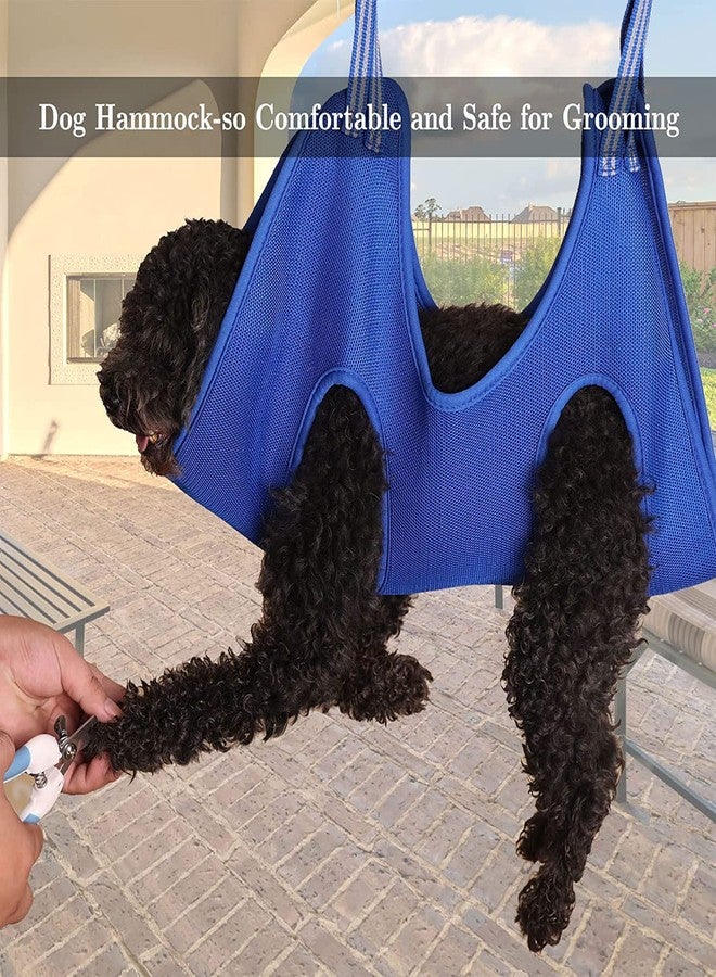 Cloyster Dog Grooming Hammock - Dog Grooming Harness with Hangers - Pet Holder Harness for Dog Cat Bathing, Grooming, Nail Trimming, Claw Care (Blue) - Image 5
