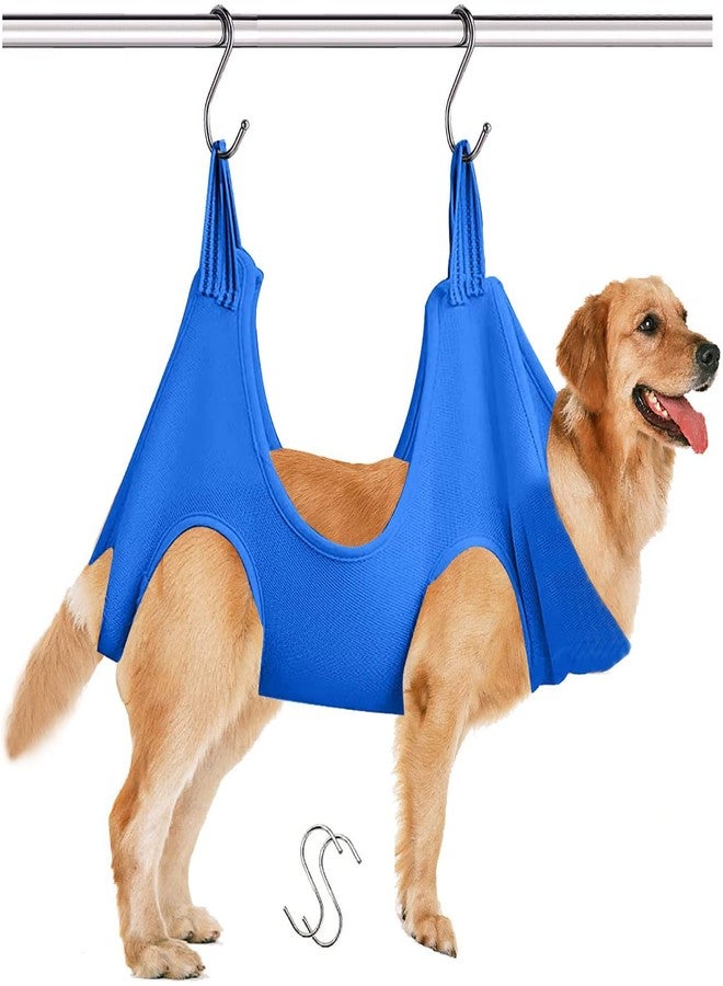 Cloyster Dog Grooming Hammock - Dog Grooming Harness with Hangers - Pet Holder Harness for Dog Cat Bathing, Grooming, Nail Trimming, Claw Care (Blue) - Image 1