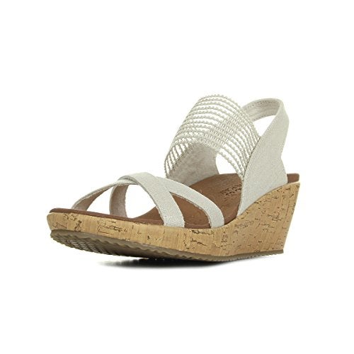 Skechers Women's Beverlee High Tea Wedge Sandal, Natural, 9.5 M US - Image 4