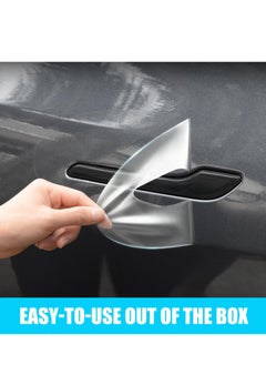 Excefore Auto Door Handle Protective Film, Car Door Handle Scratch Protection Cover Guard Film Stickers, Waterproof TPU Vehicle Handle Stickers, Compatible with Tesla Model Y Model 3  - Image 4