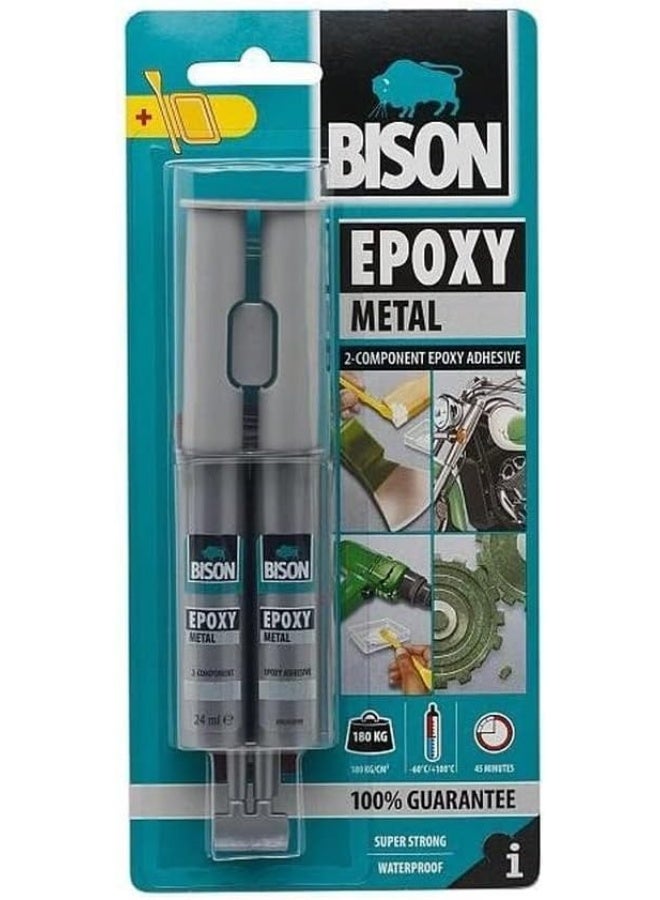 BISON Epoxy Adhesive Metal Syringe, Grey, 24ml - Image 5