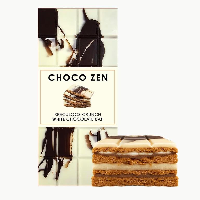 Choco Zen Premium Dubai White Chocolate Bar (Speculoos White Chocolate, 120g) – Luxury Dessert, Gourmet, Rich With Premium Flavors