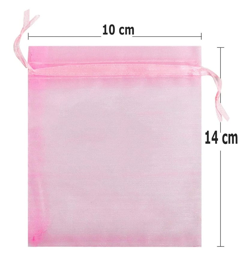brown leaf 10X14 cm Hot Pink Organza Potli Bags Pouch Jewelry Pouch Best for Wedding Party Supply Return Gifting Bags - Image 2