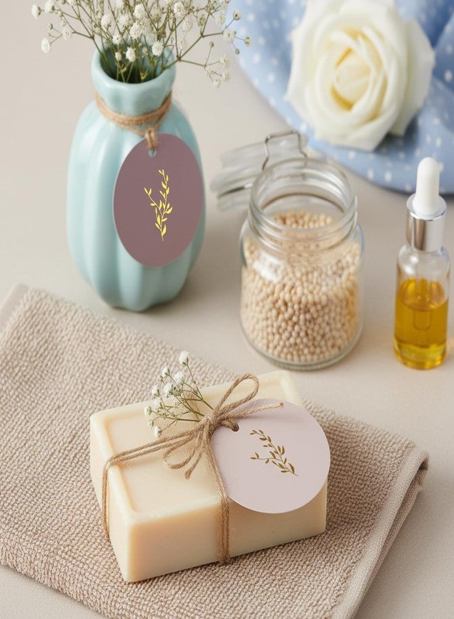 Yolev 48Pcs Floral Gift Tags with String Attached 2.2in Handmade Tags Round Gift Bag Tags for Gift Wrapping Wedding Parties Baby Shower Birthday Presents Favor (3 Colors) - Image 2
