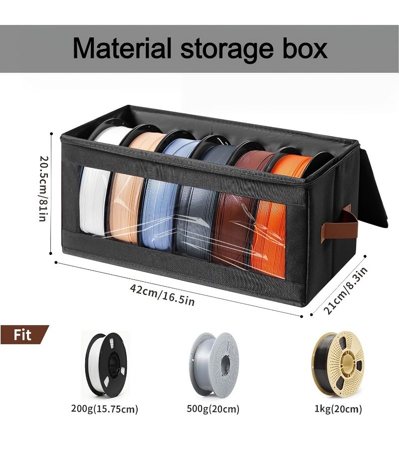 1pc Large Capacity 3D Printing Filament Storage Box Transparent Window Moisture Proof Dust Proof Foldable Portable Storage Case Material Storage Box - Image 3