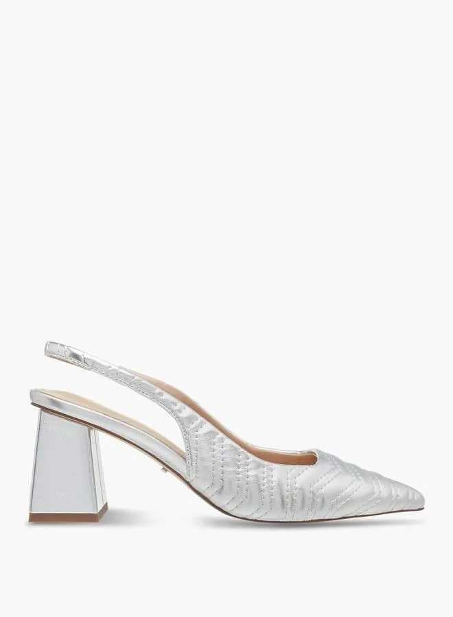 Paprika Women's Quilted Slingback Mules with Block Heel