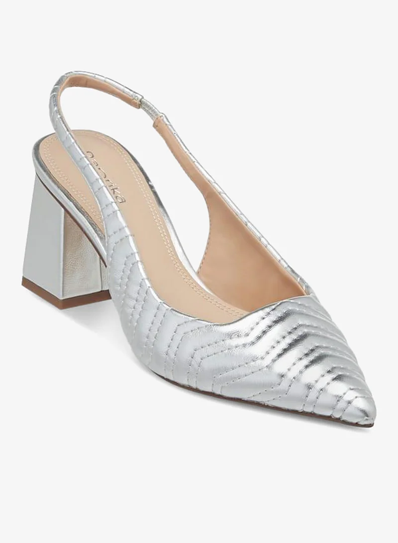 Paprika Women's Quilted Slingback Mules with Block Heel Ramadan Collection