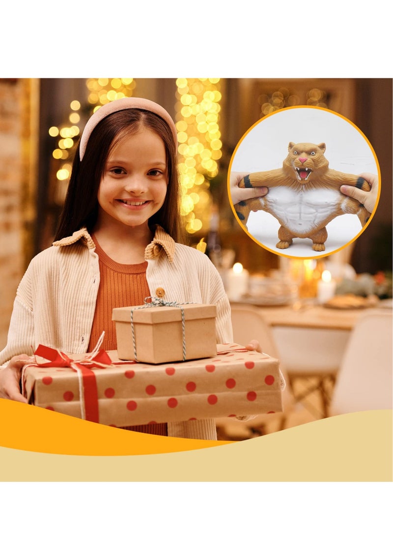 SOLARAE ألعاب النمر القابلة للضغط، لعبة نمر ممتعة قابلة للتمدد، ألعاب نمر حسية لتخفيف التوتر والقلق، لعبة نمر قابلة للتمدد والضغط، للأطفال والبالغين - Image 5