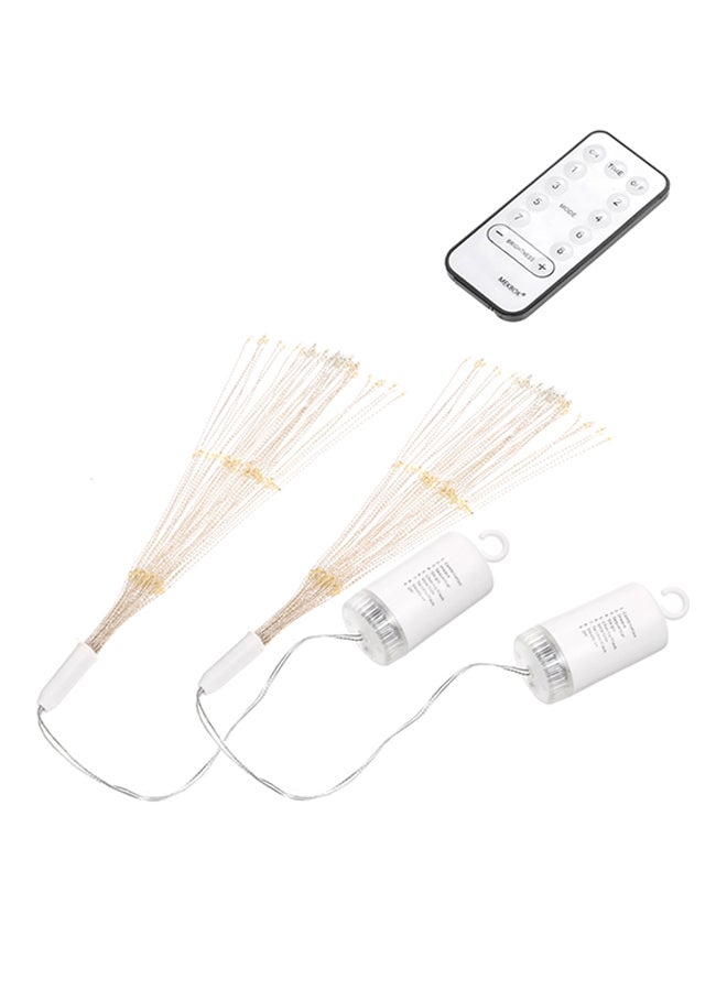 إسكدنيا قطعتان من مصباح LED على شكل ألعاب نارية من 150 شريطاً مع جهاز تحكم عن بعد أبيض 30x5x6سم - Image 1