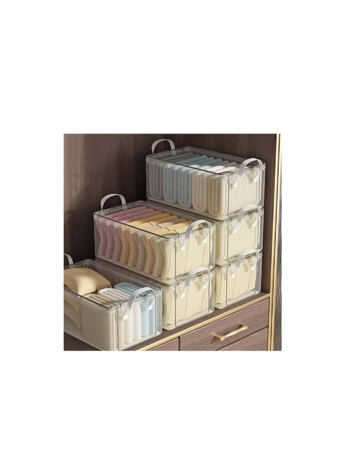 Generic - 6PCS Clothes Storage Box, Stackable Wardrobe Clothes Organizer, Foldable Closet Storage Basket, Drawer Storage Organizer - Image 1