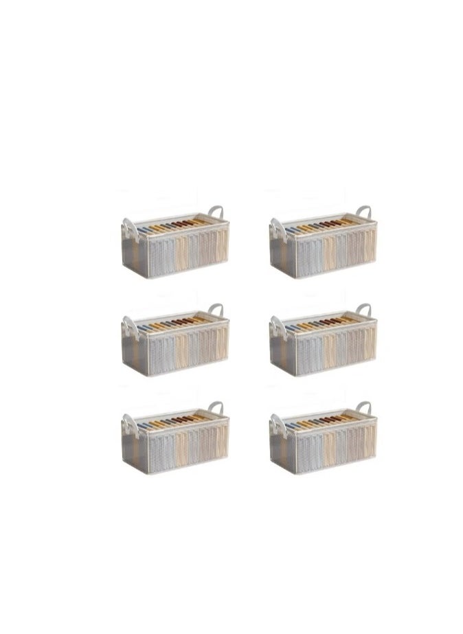 Generic - 6PCS Clothes Storage Box, Stackable Wardrobe Clothes Organizer, Foldable Closet Storage Basket, Drawer Storage Organizer - Image 1