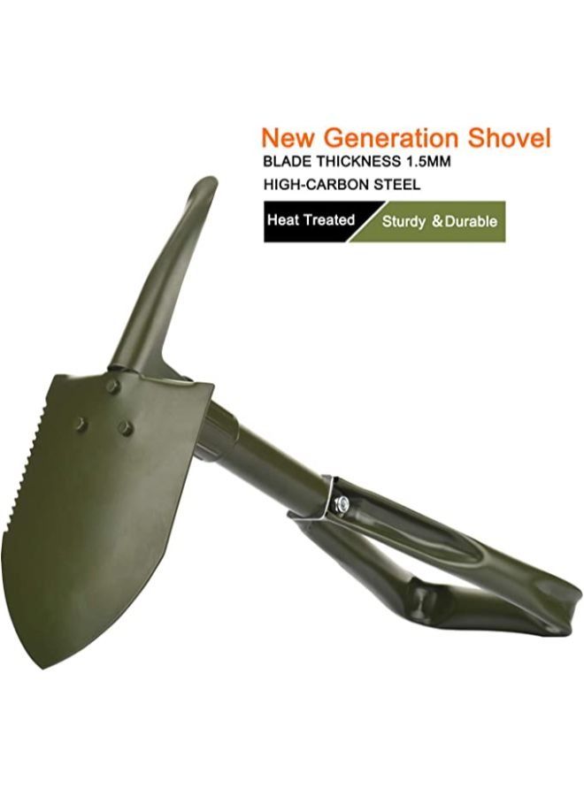 Collapsible Shovel Mini Folding Spade Shovels for Digging, Portable Backpacking Car Emergency Kit, Military Style Entrenching Tool for Gardening - Image 3