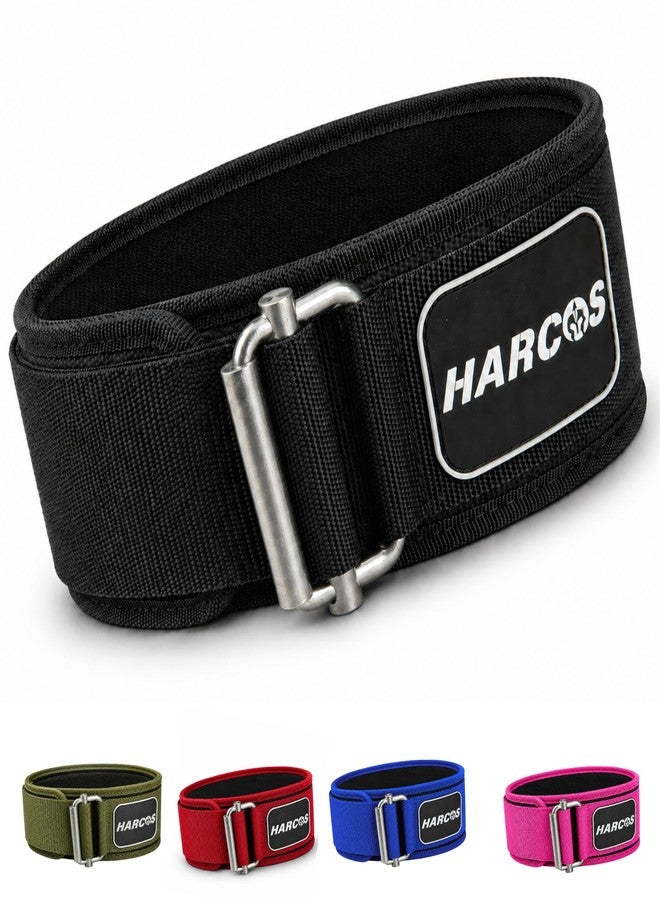 HARCOS Auto-Lock Weight Lifting Belt – 4” Premium Nylon Gym Belt for Squats, Deadlifts & Olympic Lifting – Adjustable Core Support Belt for Men & Women (Black, Medium) - Image 1