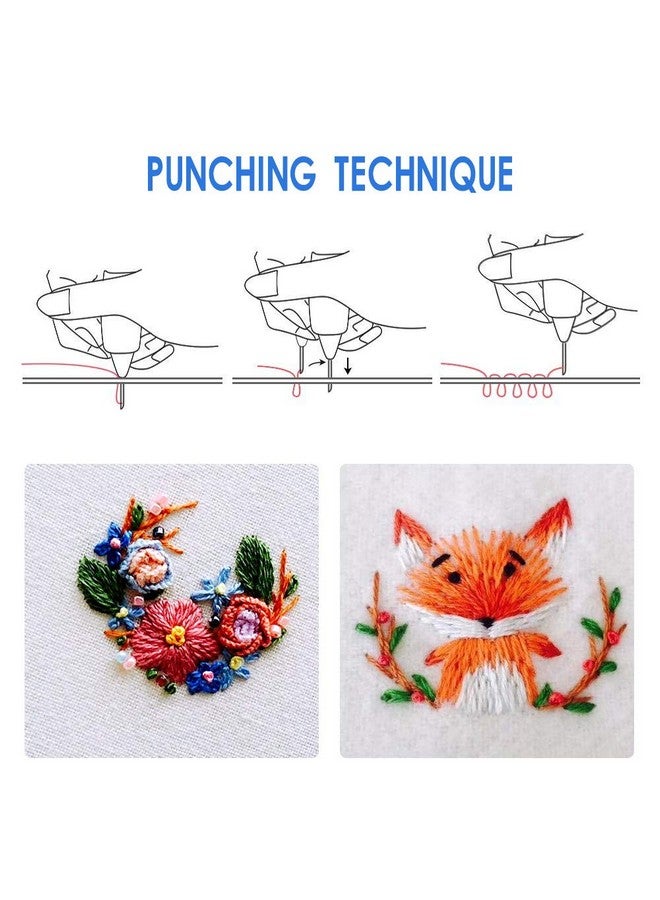 سيلفتك طقم تطريز بإبرة اللكمة مكون من 12 قطعة، طقم تطريز بإبرة اللكمة - واقيات الأصابع وأدوات حرفية مع صندوق تخزين لخيط التطريز والخياطة المتقاطعة للمبتدئين - Image 5