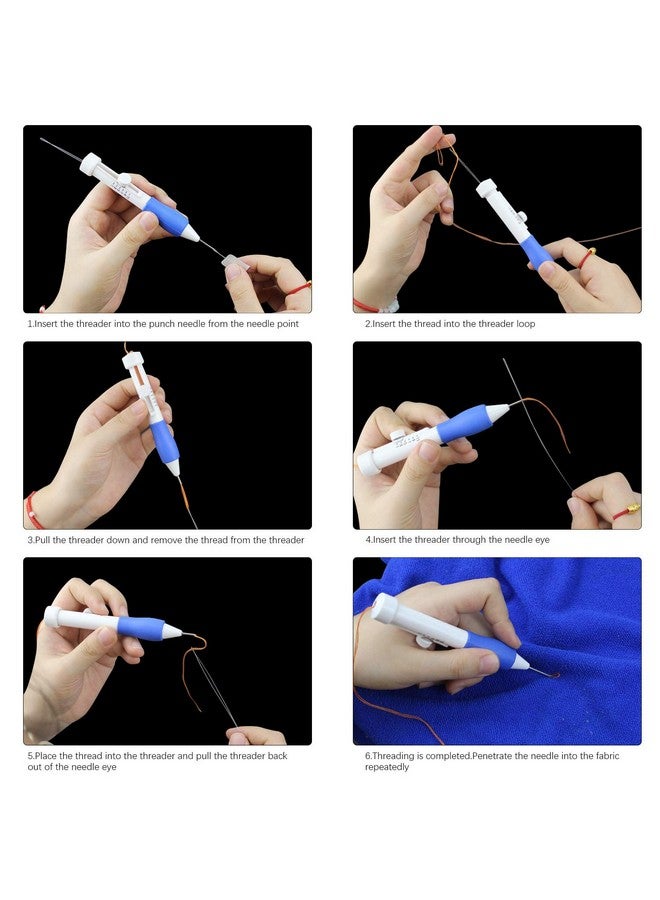 سيلفتك طقم تطريز بإبرة اللكمة مكون من 12 قطعة، طقم تطريز بإبرة اللكمة - واقيات الأصابع وأدوات حرفية مع صندوق تخزين لخيط التطريز والخياطة المتقاطعة للمبتدئين - Image 4