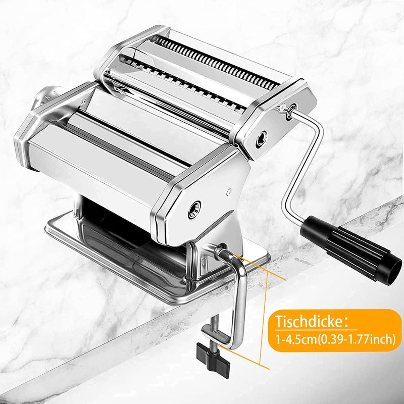 Tooluck Tooluck Manual Pasta Maker Machine with 2 in 1 Dough Cutter Cleaning Brush and 7 Adjustable Thickness Setting for Homemade Pasta Spaghetti Fettuccini  - Image 4