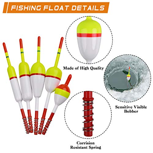 JOGFFDE Slip Bobbers Wood Fishing Floats and Bobbers Spring Oval Stick Slip Floats for Crappie Catfish Trout Panfish Walleye Bass Fishing 10/20pcs - Image 5