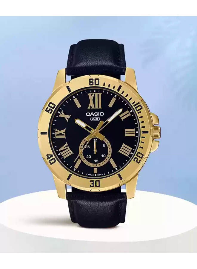 كاسيو ساعة يد من جلد كرونوغراف MTP-VD200GL-1BUDF - Image 1