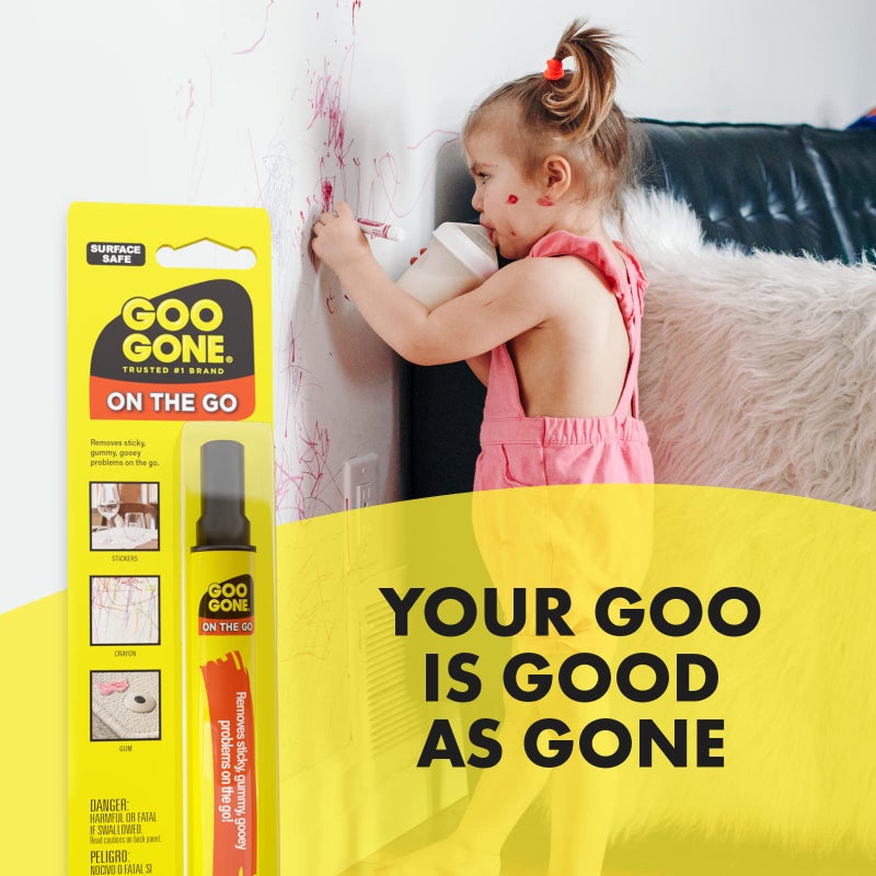 Goo Gone قلم جود غون المحمول - مزيل لاصق - يزيل الملصقات الصعبة بسرعة، الشمع، الشريط والمزيد - Image 4