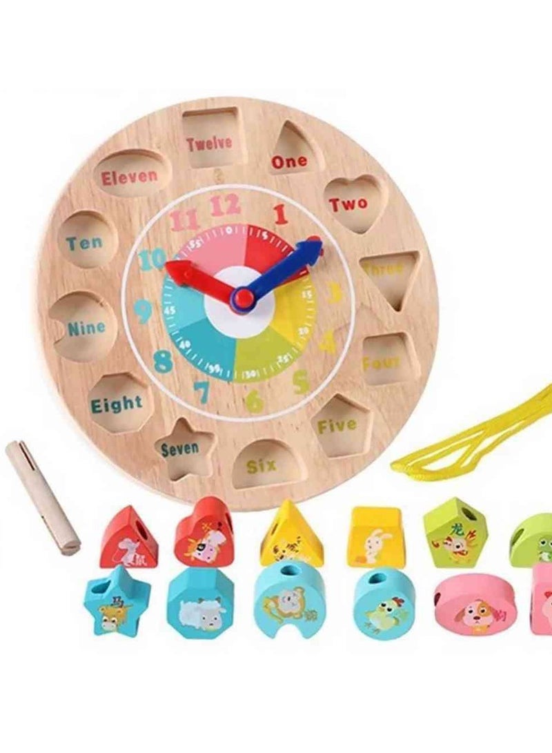 Wooden Clock Bead Game | Animal Numbers Puzzle | Time Learning Toy for Kids | Early Learning Educational Game - Image 4