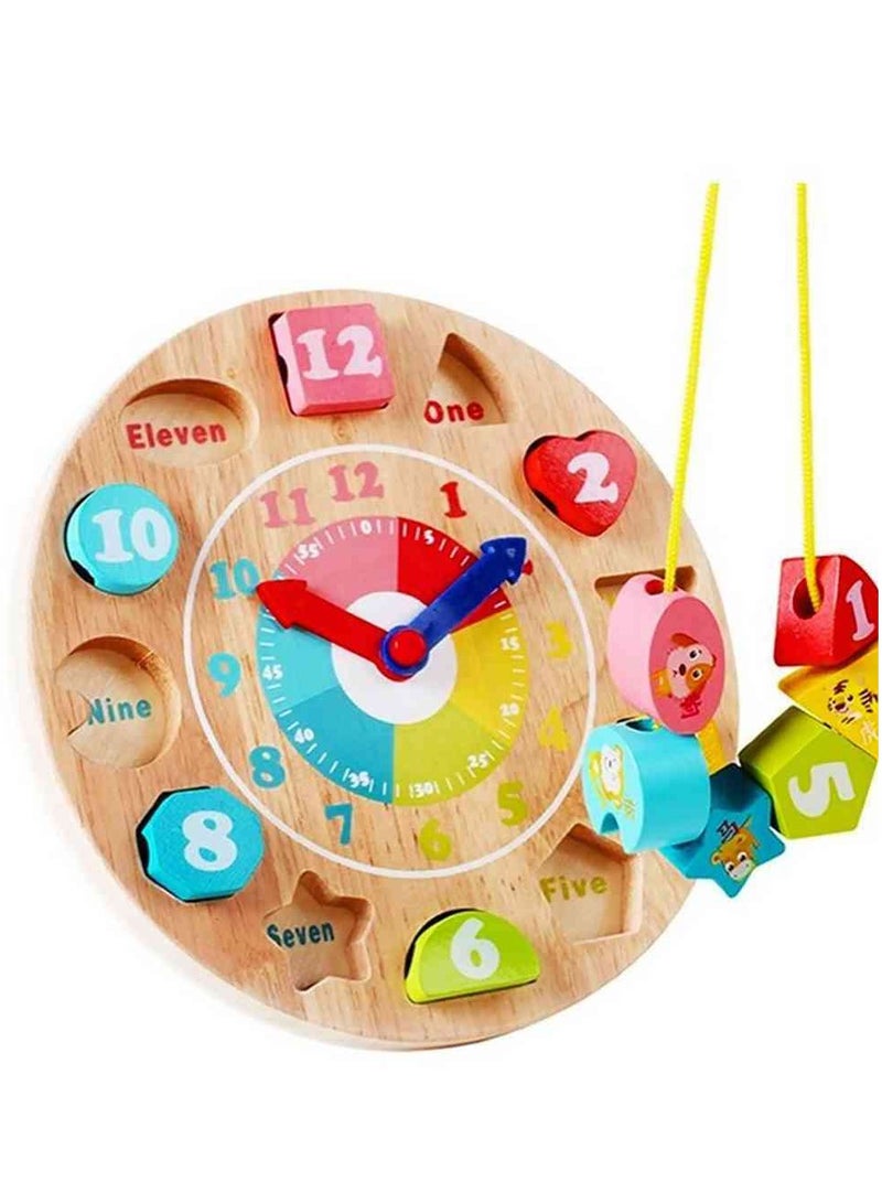 Wooden Clock Bead Game | Animal Numbers Puzzle | Time Learning Toy for Kids | Early Learning Educational Game - Image 2