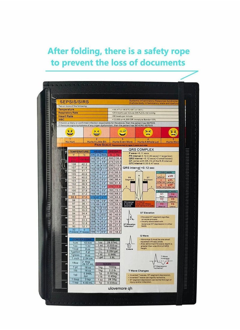 Excefore - Nursing Clipboard Bifold Clipboard Foldable for Nurses, Doctors and Students (Black) - Image 1