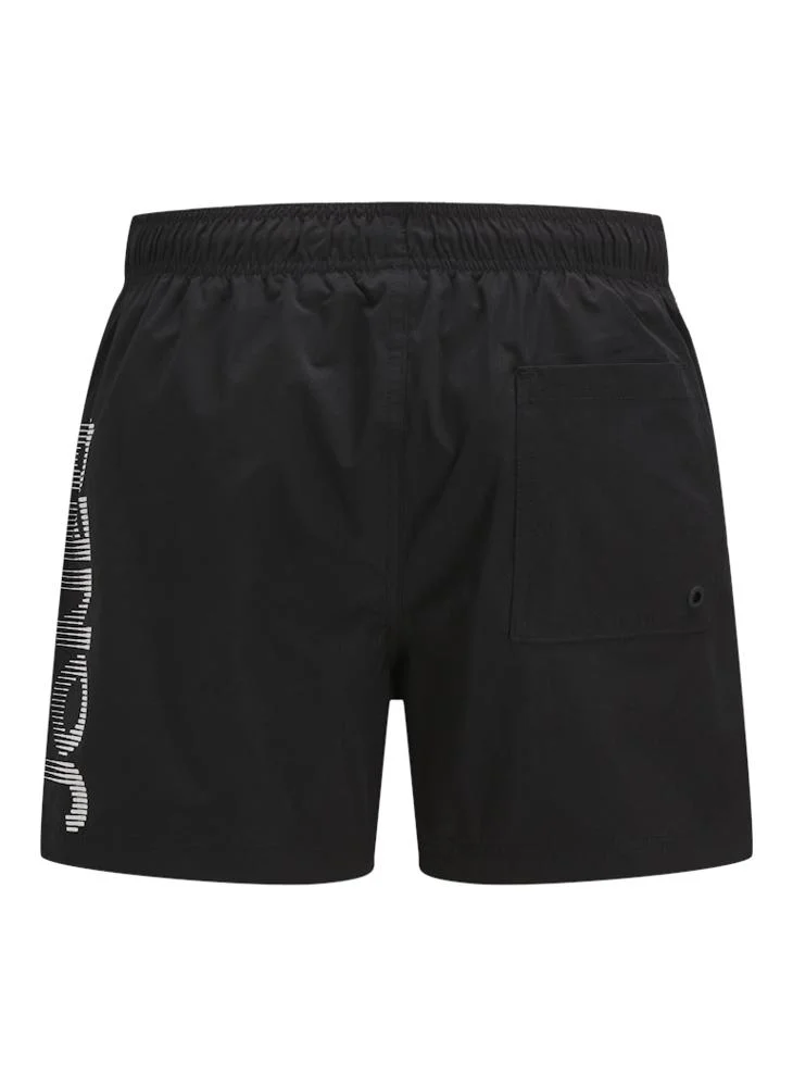 جاك اند جونز Swim Splice Logo Drawstring Shorts