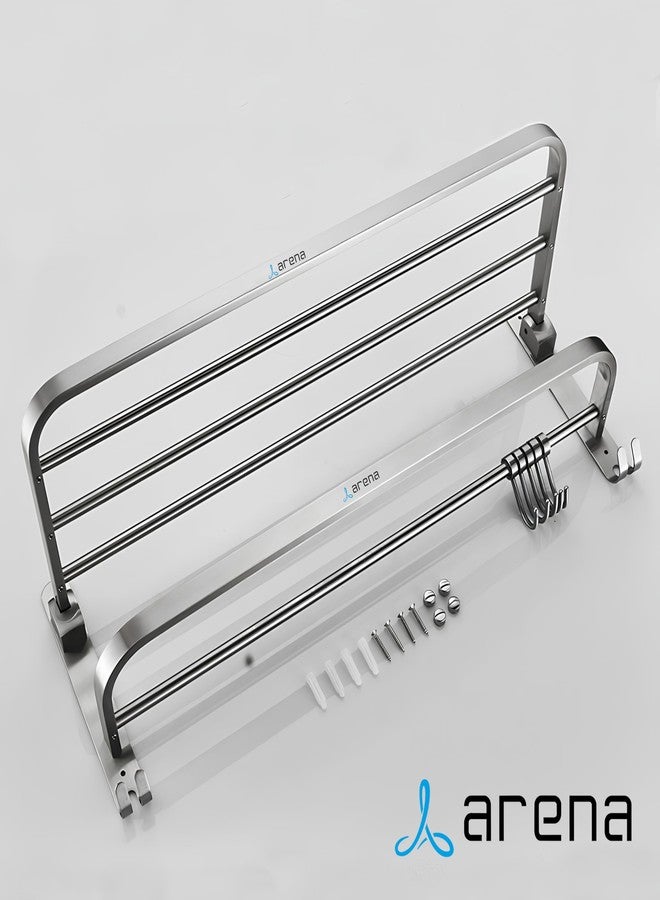 Arena Bathroom Towel Hanger for Wall Mounted Towel Rod for Bathroom Accessories Set for Home & Offices, Stainless Steel Clothes Holder Chrome Finish, Heavy Duty (Pack of 1 Towel Rack) - Image 4