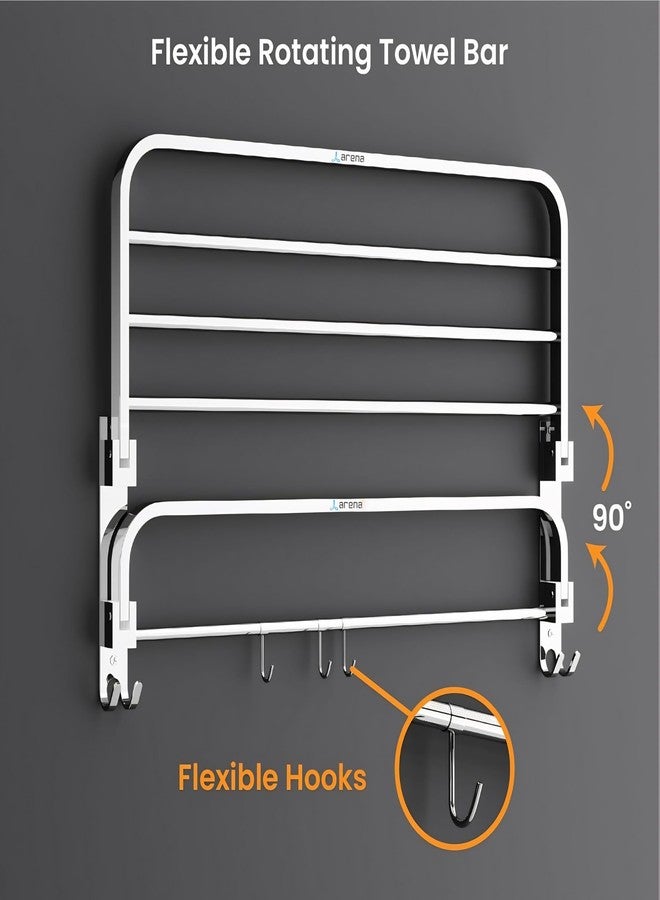 Arena Bathroom Towel Hanger for Wall Mounted Towel Rod for Bathroom Accessories Set for Home & Offices, Stainless Steel Clothes Holder Chrome Finish, Heavy Duty (Pack of 1 Towel Rack) - Image 5