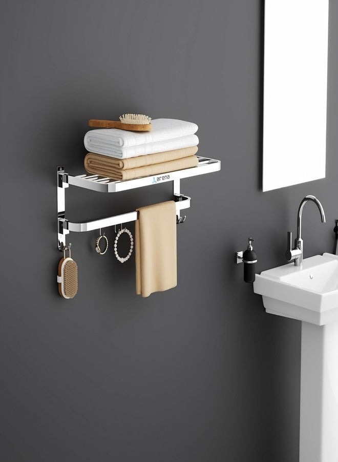 Arena Bathroom Towel Hanger for Wall Mounted Towel Rod for Bathroom Accessories Set for Home & Offices, Stainless Steel Clothes Holder Chrome Finish, Heavy Duty (Pack of 1 Towel Rack) - Image 3