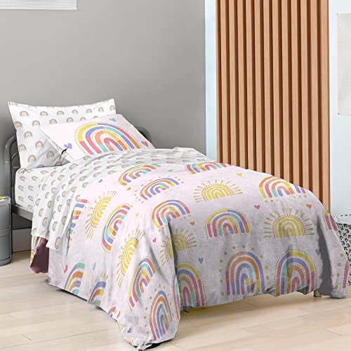 Saturday Park Saturday Park Doodle Rainbow Full Bed Set  7 Piece 100 Organic Cotton Bedding  GOTS  OekoTEX Certified