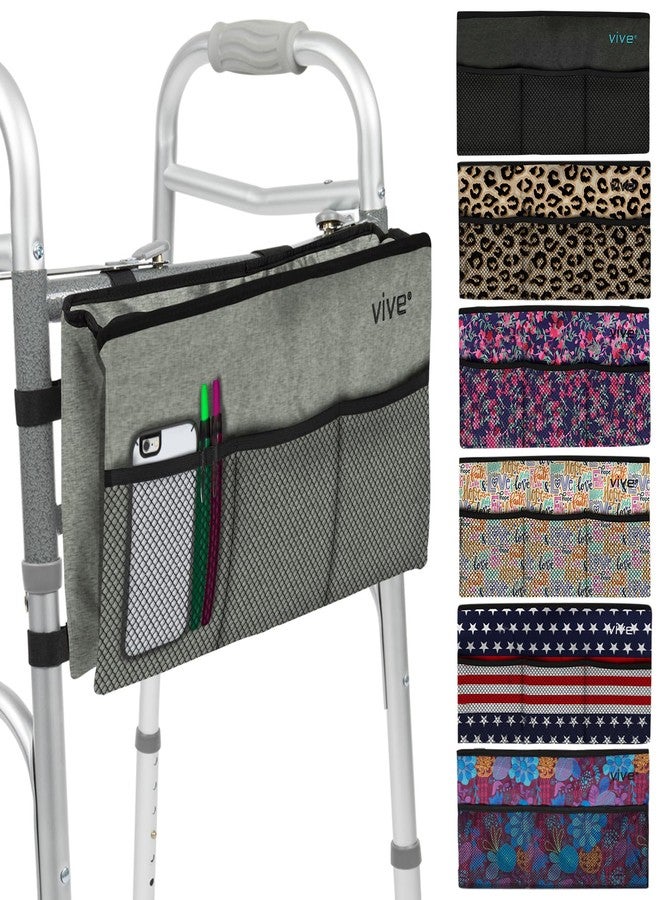 Vive Walker Bag - Accessories Wheelchair Basket Pouch (Water Resistant) - Seniors Caddy Accessory Attachment for Folding, Rolling Walkers - Carry Storage Carrier Tote - Lightweight, Universal Size - Image 1