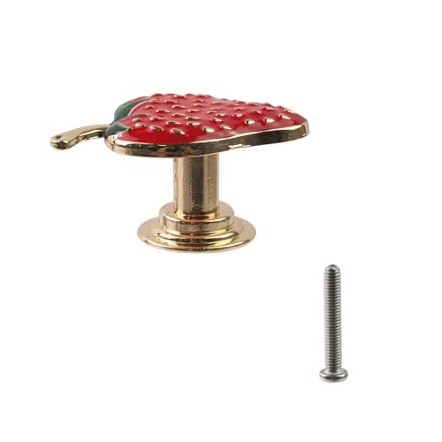 Geesatis 5 Pcs Cabinet Knobs Room Door Handles Strawberry Knobs Decorative Knobs Pulls, with Mounting Screws, Gold - Image 5