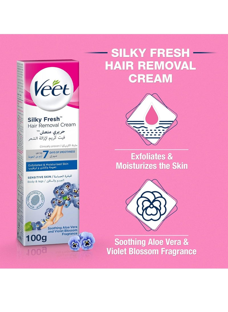 Veet Hair Removal Cream for Sensitive Skin, 100g - Image 2