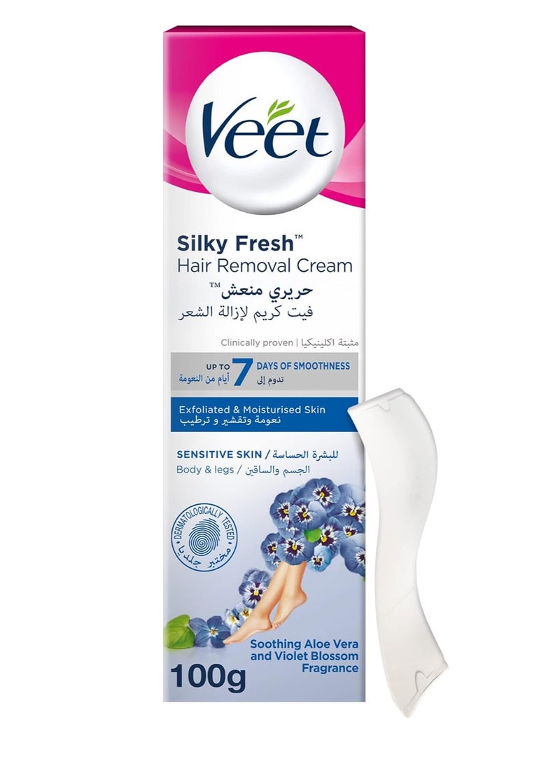 Veet Hair Removal Cream for Sensitive Skin, 100g - Image 1